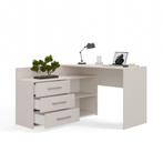 Hoekbureau creme met lades Creme (Kantoor), Huis en Inrichting, Bureaus, Verzenden, Nieuw