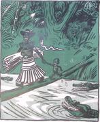 Spotprent Adolf Hitler als boeman in de voormalige koloni..., Antiek en Kunst, Verzenden