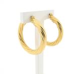 18 Krt. Gouden oorringen | Ø 38,7 mm (touw look, oorbellen), Ophalen of Verzenden, Gebruikt, Overige kleuren, Goud