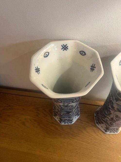 Boch Frères - Vaas (2) - Delfts blauw Chinoiserie-stijl -, Antiek en Kunst, Antiek | Glas en Kristal