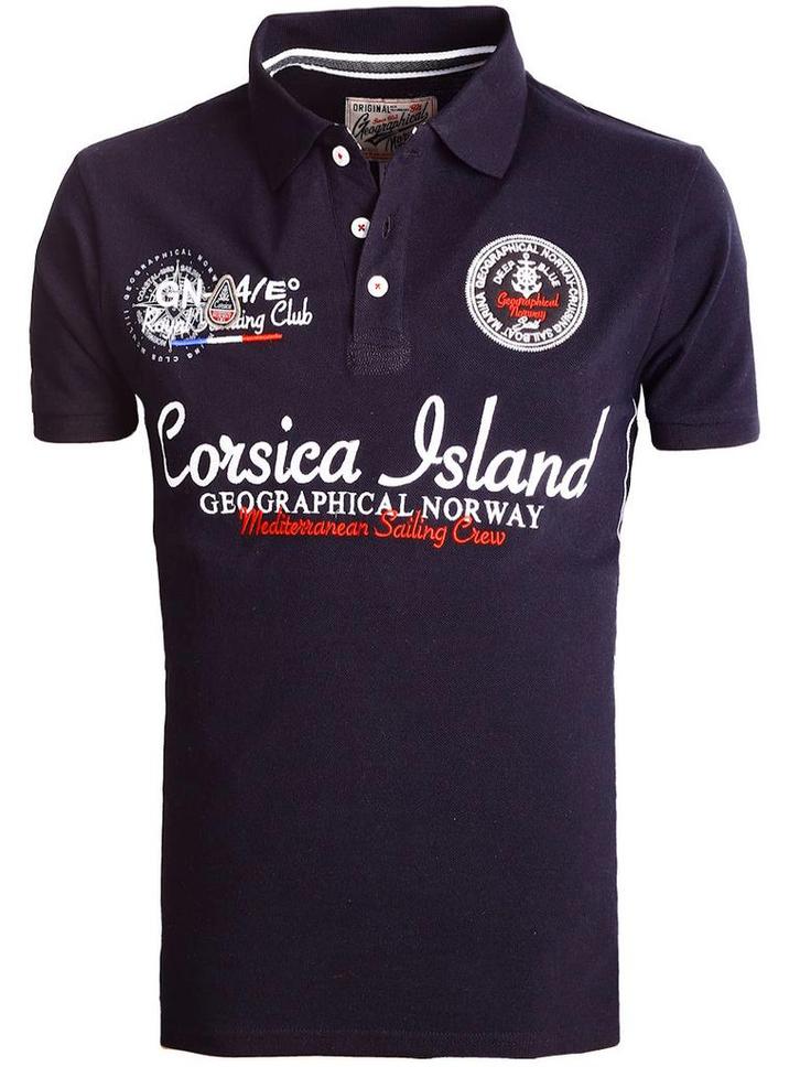 Geographical Norway Polo Shirt Zwart Corsica Island Kulampo, Kleding | Heren, Polo's, Zwart, Nieuw, Verzenden