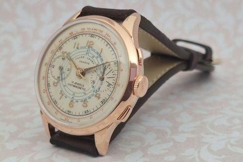 Chronographe Suisse - Favre-Leuba - Cal. Landeron 48 - JUMBO, Sieraden, Tassen en Uiterlijk, Horloges | Heren