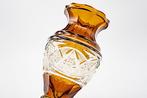 Meyrs Neffe Faceted Amber Crystal Glass Vase - Vaas -, Antiek en Kunst