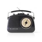 Draagbare retro AM/FM-radio - Nedis (Batterijen, Zwart)