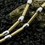 Midas bicolor gouden staafjes schakelketting, Ophalen of Verzenden, Gebruikt, Overige kleuren, Goud