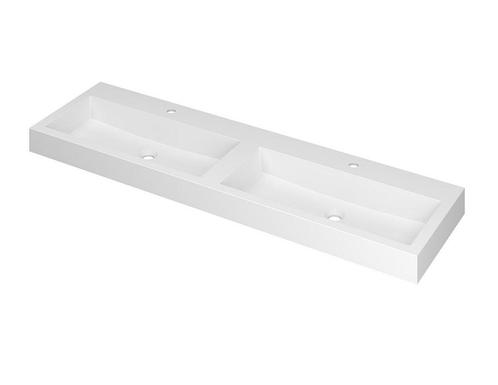 MOMENTO Wastafel met dubbele wasbak in polystone of quartz |, Huis en Inrichting, Badkamer | Badkamermeubels, Wastafelkast, Nieuw