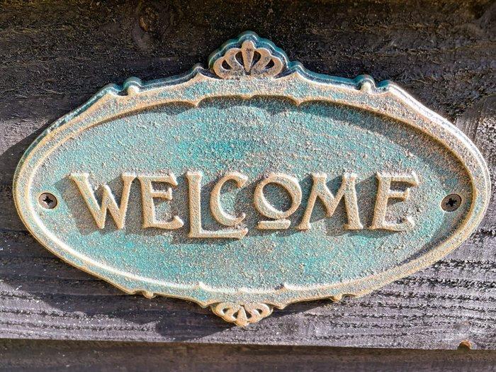 Plaquette - Welcom sign -Victoriaans - Gietijzer, Antiek en Kunst, Curiosa en Brocante