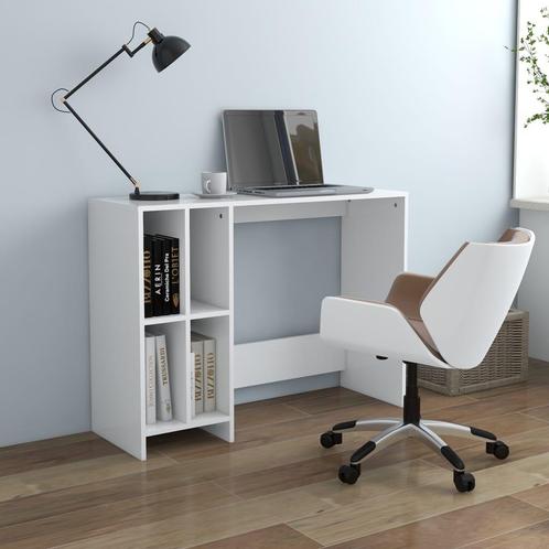 vidaXL Bureau 102,5x35x75 cm bewerkt hout wit, Huis en Inrichting, Bureaus, Nieuw, Verzenden