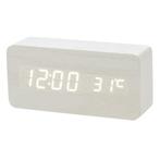 Houten Digitale LED Klok - Wekker Alarm  Snooze Temperatuur, Verzenden, Nieuw