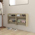 vidaXL Wandschoenenkasten 2 st 60x18x60 cm spaanplaat sonoma, Verzenden, Nieuw