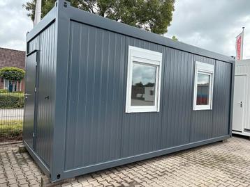 Kantoorunit - 6 x 2,5 meter | 2 zijramen rechts Ral 7016 beschikbaar voor biedingen