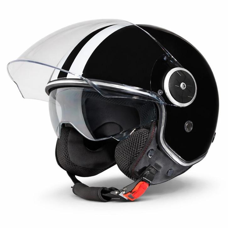 VINZ Arenas - Zwart, Motoren, Kleding | Motorhelmen, XXL, Jethelm, Verzenden