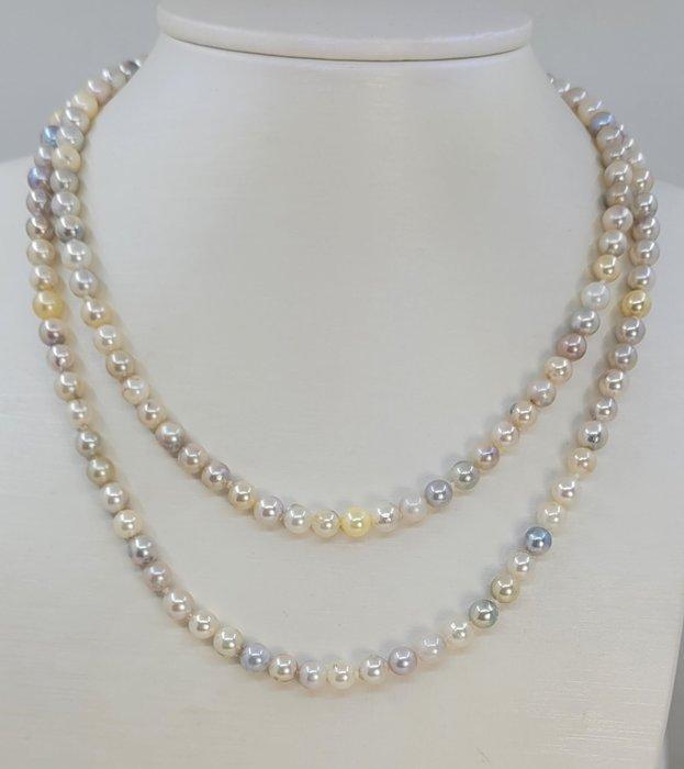 Halsketting Multi Akoya- en gouden parels van 5,5x6 mm, Sieraden, Tassen en Uiterlijk, Kettingen