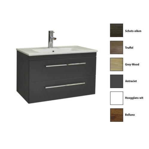 Badkamermeubelset Sanicare Q6 Twee Laden Chromen Greep 80 cm, Doe-het-zelf en Verbouw, Sanitair, Bad, Nieuw, Chroom, Ophalen of Verzenden
