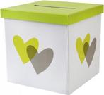 Enveloppendoos Hearts White and Green van 12,95 voor 7,95, Hobby en Vrije tijd, Feestartikelen, Nieuw, Feestartikel, Geboorte of Huwelijk