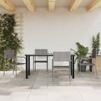vidaXL 5-delige Tuinset poly rattan grijs, 4 zitplaatsen, Nieuw, Tuinset, Verzenden