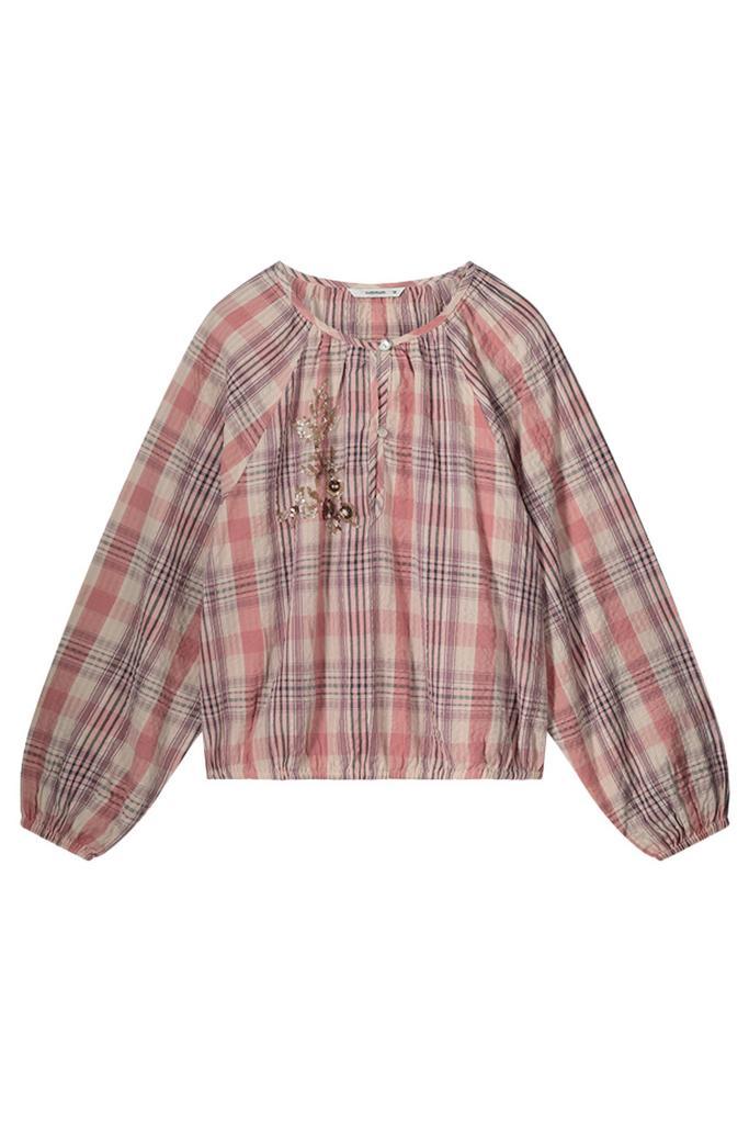 -50% Summum  Summum 2s3242-12214 longsleeve top pink check, Kleding | Dames, Tops, Roze, Nieuw, Verzenden