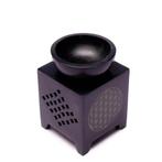 Olieverdamper Zeepsteen Vierkant Bloem des Levens Zwart, Huis en Inrichting, Keuken | Servies, Ophalen of Verzenden, Nieuw