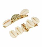 Haarspeld Duckklem Schelpen Goud Creme, Verzenden, Nieuw