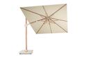 Challenger T2 premium parasol 350x260 cm teak champagne met, Tuin en Terras, Parasols, Ophalen of Verzenden, Nieuw