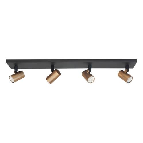 Opbouwspot Piccolo Zwart|Messing Metaal Langwerpig, Huis en Inrichting, Lampen | Spots, Led, Nieuw, Plafondspot of Wandspot, Ophalen of Verzenden