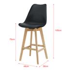 Barkruk set van 6 kunstleer en beuken 105x48x58 cm zwart, Huis en Inrichting, Stoelen, Verzenden, Nieuw