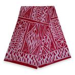Afrikaanse print stof - Rood Ndop Cameroon - 100% katoen - 1, Ophalen of Verzenden, Nieuw