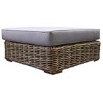 Serva voetenbank met kussen naturel rotan - suntech grey, Ophalen of Verzenden, Nieuw