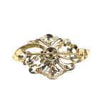 Antiek gouden broche met parel en diamanten, Sieraden, Tassen en Uiterlijk, Broches, Gebruikt, Overige kleuren, Ophalen of Verzenden