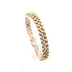 Gouden fantasie schakel armband | 18 cm (rolex schakel), Sieraden, Tassen en Uiterlijk, Ophalen of Verzenden, Gebruikt, Overige kleuren