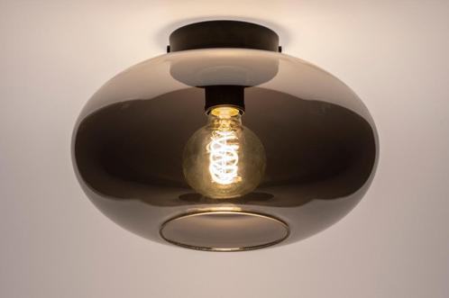 Rietveld Plafondlampen - Zwart, Grijs - Glas, Metaal, Huis en Inrichting, Lampen | Plafondlampen, Verzenden