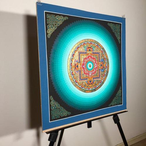 t Painting of Tibetan Tradition - Mandala Lotus/Yantra with, Antiek en Kunst, Kunst | Designobjecten
