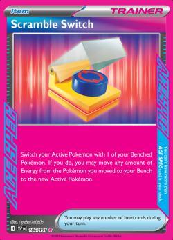 Scramble Switch 186/191 holo surging sparks, Hobby en Vrije tijd, Verzamelkaartspellen | Pokémon, Losse kaart, Nieuw, Foil, Ophalen of Verzenden