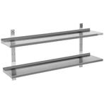 Wandschap | RVS | 2 Niveaus | Verstelbare Hoogte | Incl., Zakelijke goederen, Horeca | Keukenapparatuur, Verzenden, Nieuw in verpakking