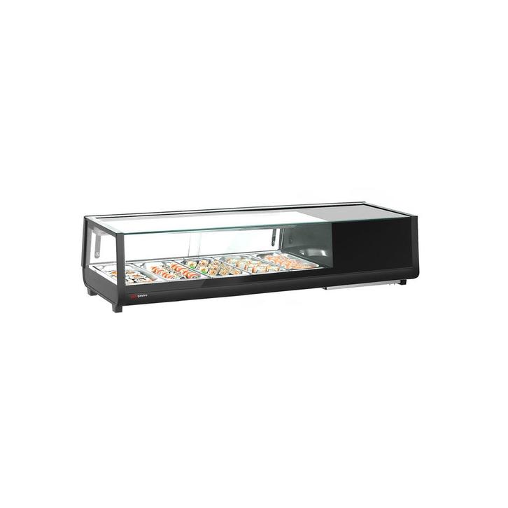 GGM Gastro | Sushi koelvitrine - 5x 1/3 GN - Zwart |, Zakelijke goederen, Horeca | Meubilair en Inrichting, Nieuw in verpakking