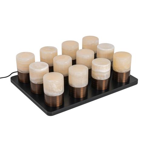 Set van 12 tafellampen donkerbrons RGBW oplaadbaar incl., Huis en Inrichting, Lampen | Tafellampen, Nieuw, Minder dan 50 cm