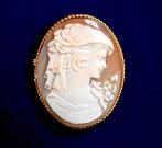 Broche - 18 karaat Geel goud, gegraveerd cameo