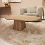 Organische vorm salontafel | kolom poot | massief eikenhout, 100 tot 150 cm, Eikenhout, Nieuw, Overige vormen