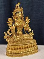 Groot Meesterwerk Witte Tara - Vuurverguld brons - Nepal