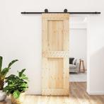 vidaXL Schuifdeur met beslag 70x210 cm massief grenenhout, Doe-het-zelf en Verbouw, Deuren en Horren, Verzenden, Nieuw