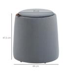TRUUSK 2-in-1 Ottoman Ronde Zitkruk In Grijze Fluweel Look M, Huis en Inrichting, Banken | Bankstellen, Verzenden, Nieuw