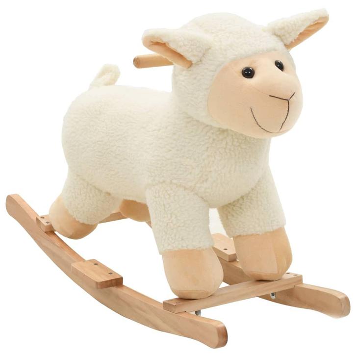 vidaXL Hobbeldier schaap 78x34x58 cm pluche wit, Kinderen en Baby's, Speelgoed | Buiten | Speeltoestellen, Nieuw, Verzenden