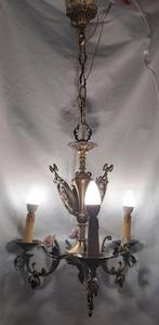 Plafondlamp - gouden brons en keramiek