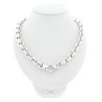 Zilveren robuuste jasseron schakel ketting | 44 cm, Sieraden, Tassen en Uiterlijk, Kettingen, Ophalen of Verzenden, Gebruikt, Overige kleuren