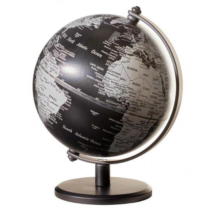 Troika Mini wereldbol Gagarin Mat zwart 13cm, Huis en Inrichting, Woonaccessoires | Wereldbollen