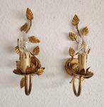 Kaars wandlamp (2) - Verguld, IJzer - Blattgoud shabby