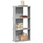 vidaXL Boekenkast 3-laags 60x30x120 cm bewerkt hout grijs, Huis en Inrichting, Kasten | Boekenkasten, Verzenden, Nieuw, Overige houtsoorten