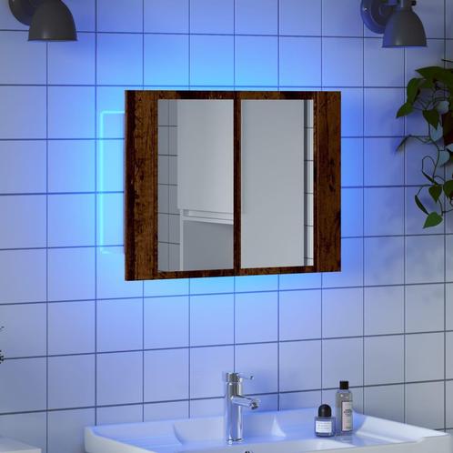 vidaXL Spiegelkast LED 60x12x45 cm bewerkt hout oud, Huis en Inrichting, Tafels | Kaptafels, Nieuw, Verzenden