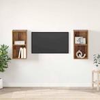 vidaXL Wand TV Kast 2 pcs Oude hout 37 x 37 x 72 cm Bewerkt, Huis en Inrichting, Kasten | Televisiemeubels, Minder dan 50 cm, Verzenden