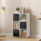 Houten Boekenkast met Deuren – 6-Vaks Opbergkast, Huis en Inrichting, Kasten | Boekenkasten, Verzenden, Nieuw